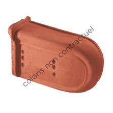 Non-interlocking left hand verge stop end tile Emb M3 Weathered