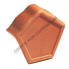 Ridge end piece for angled MARSEILLE ridge tile with interlock Brun