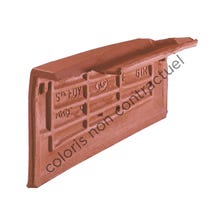 Left hand independent cloaked verge tile ARBOISE RECTANGULAR (4,1 per m) Old Red