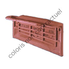 Right hand independent cloaked verge tile ARBOISE RECTANGULAR (4,1 per m) Old Red